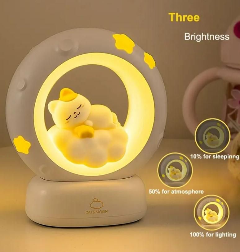 Sleeping Cat LED Night Lamp with Touch Control